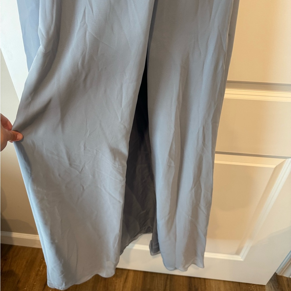 Azazie Dusty Blue Backless Chiffon Dress - Picture 7 of 8